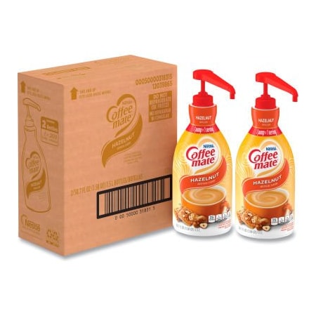 Nestle Coffee mate Liquid Coffee Creamer, Hazelnut, 1.5 Liter Pump Bottle, 2/Carton 31831